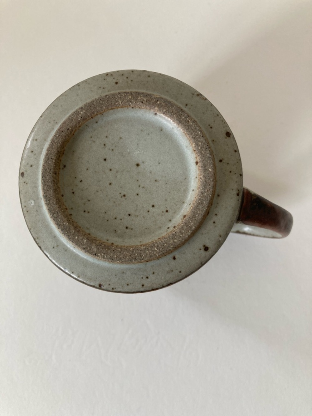 Artist Made Speckled Ceramic Mug with Blue Band - Picture 4 of 4
